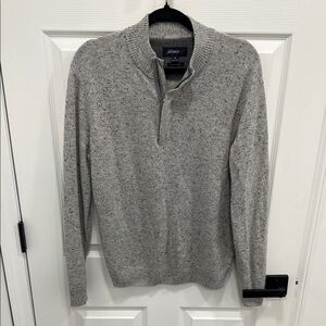 johnnie-O Gray Zip Up Sweater 100% Cashmere